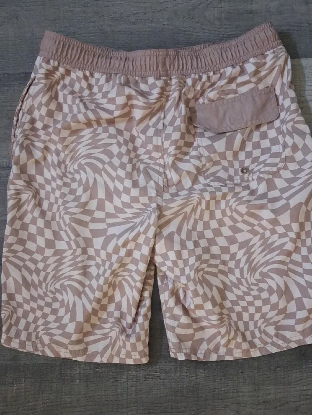 wonder nation Beige and Cream Swirl Print Swim Trunks